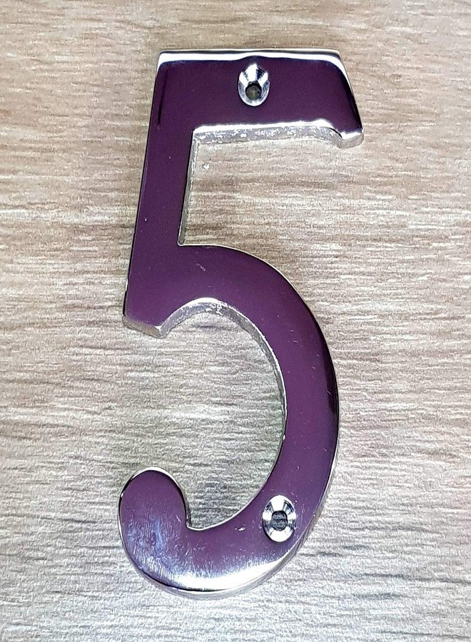 eSplanade 4" Brass House Hotel Door Number Plaque Numeric Numerical Digit 0-9 (5 (Five)) - Image 3